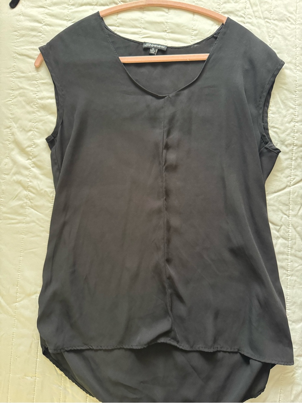 Shinestar Black Sleeveless V-Neck High-Low Camisole
